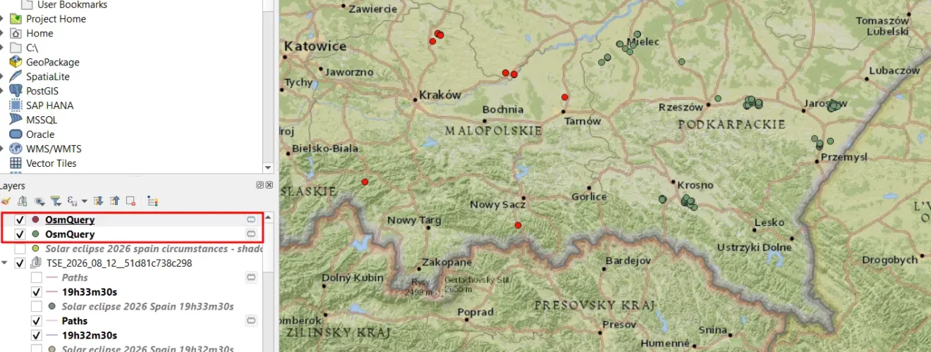 OpenStreetMap data download to QGIS