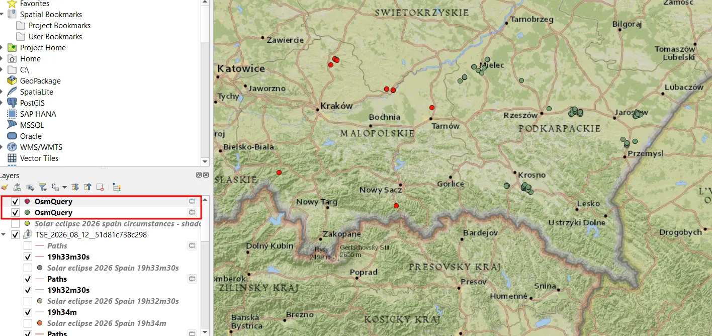 OpenStreetMap data download to QGIS