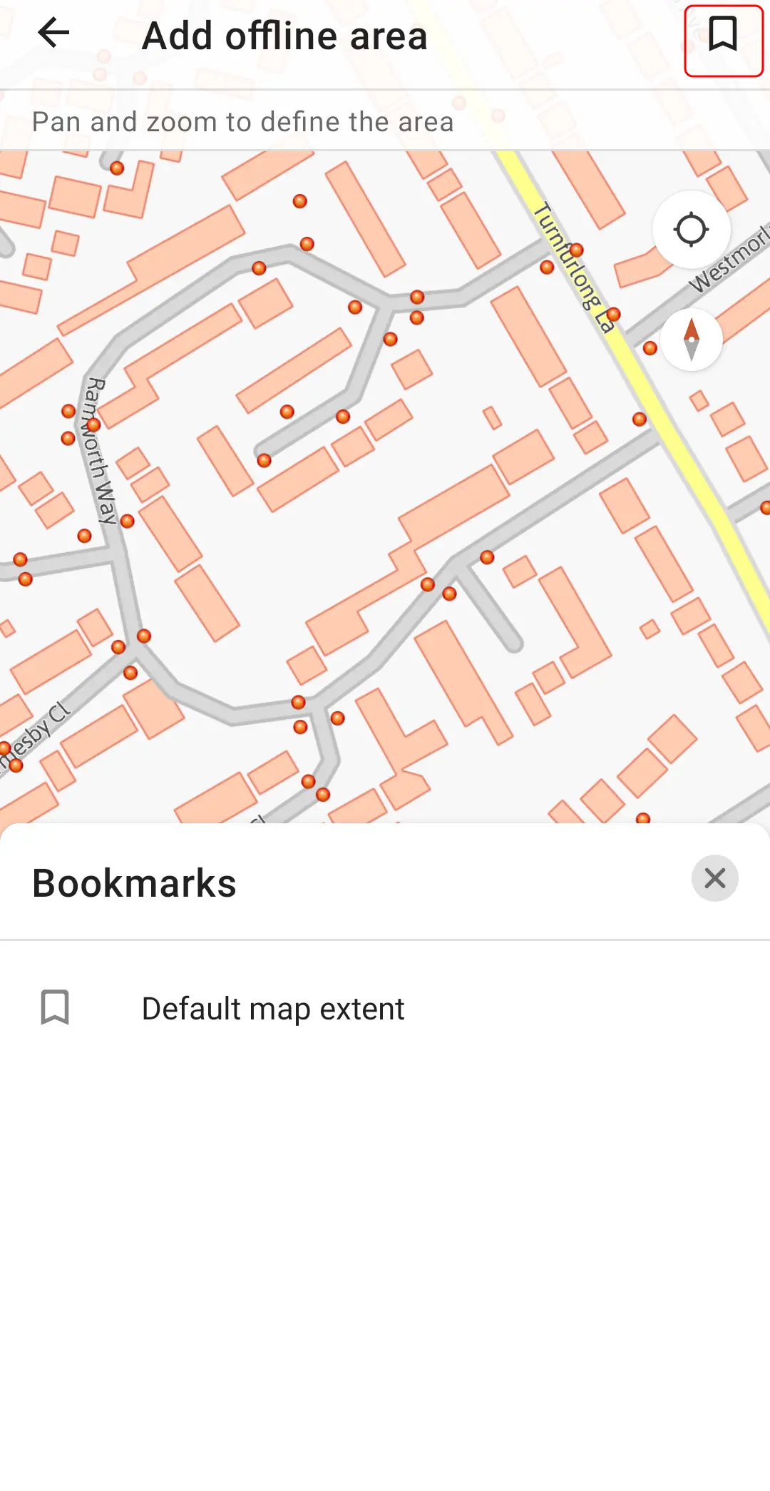 Field Maps Designer Offline areas bookmarks