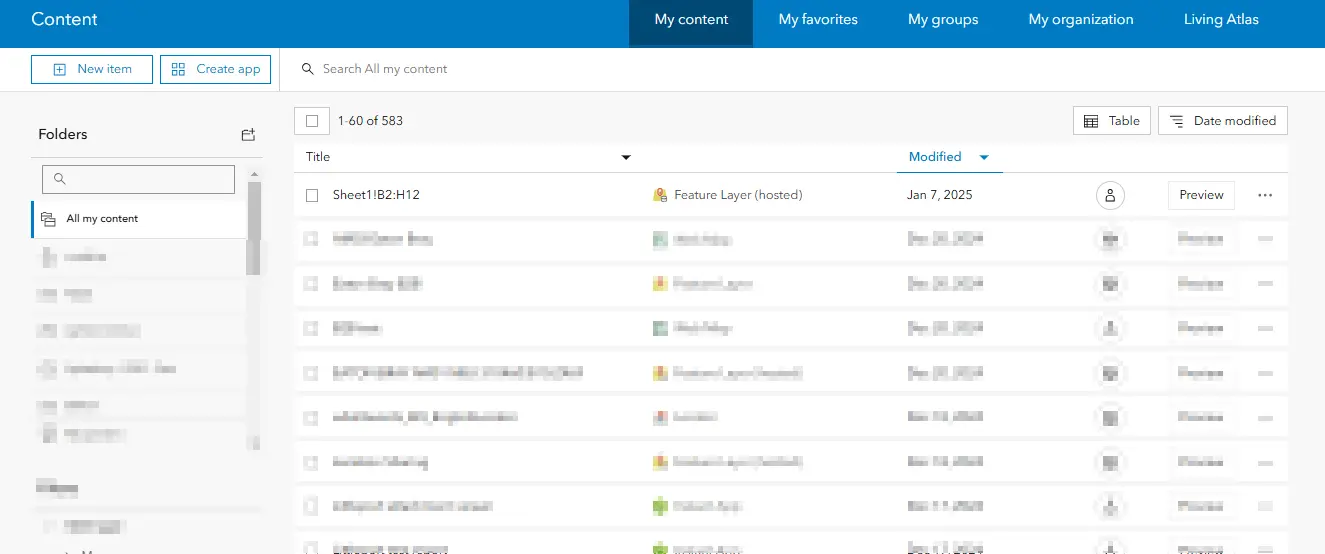 ArcGIS Online new Feature Hosted layer added from Excel