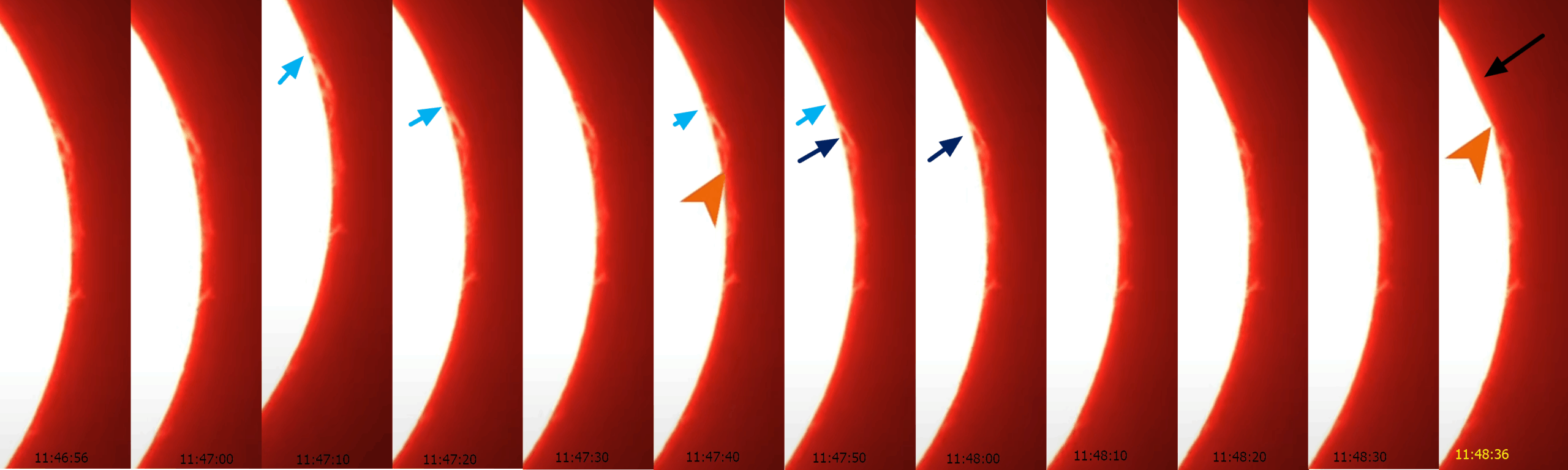 Solar prominences H-alpha partial solar eclipse 29.03.2025