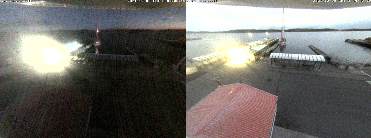Total solar eclipse below the horizon 2021 Falklands comparison with a day after