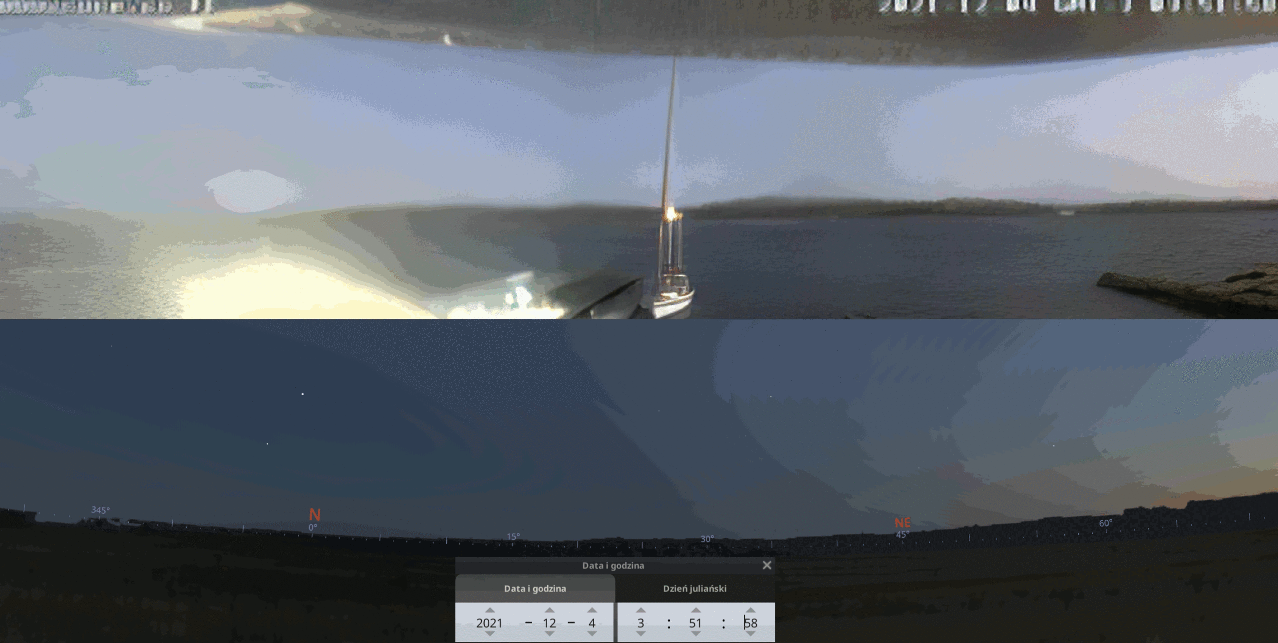 Total solar eclipse below the horizon 2021 Falklands animation