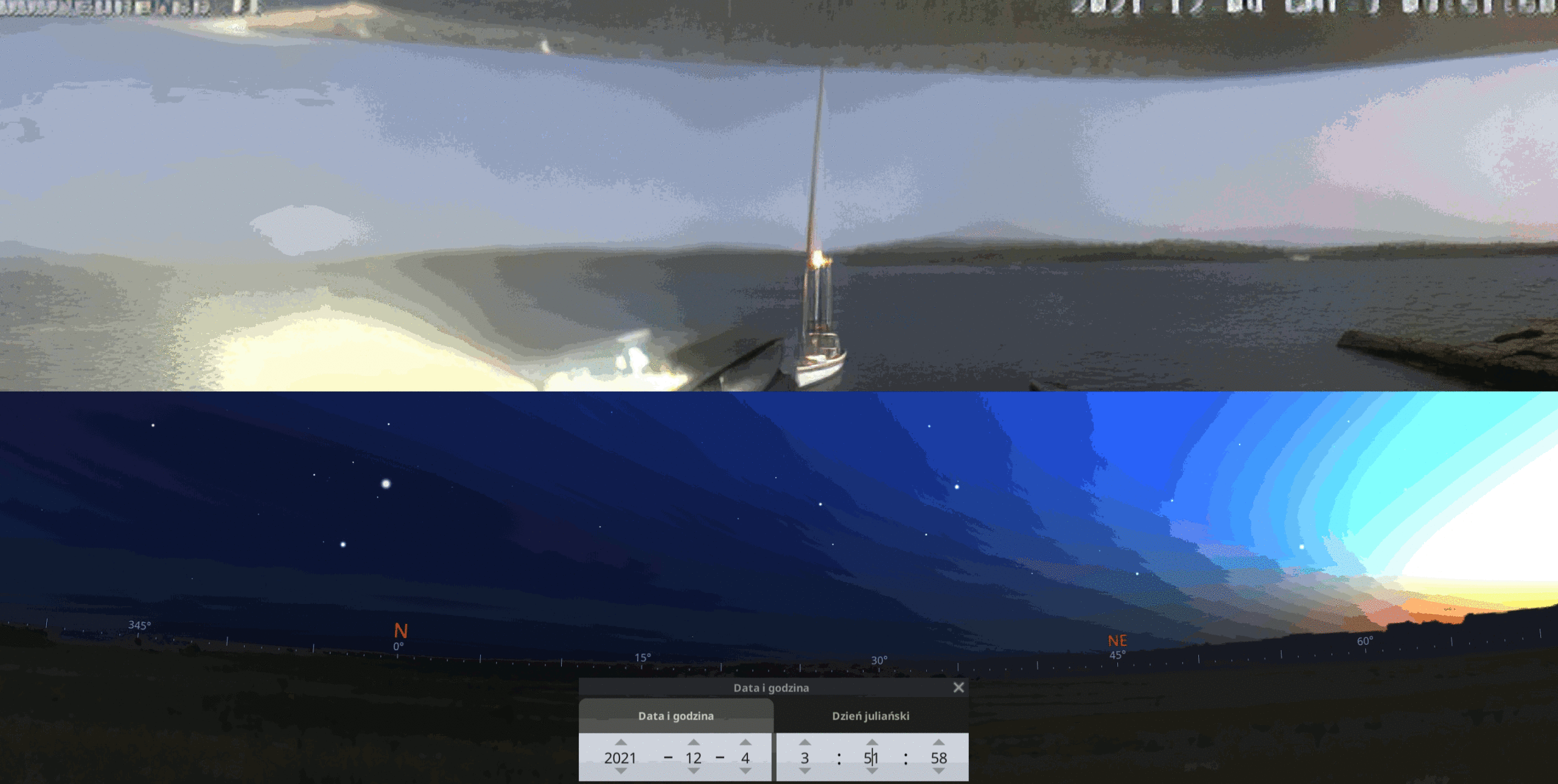 Total solar eclipse below the horizon 2021 Falklands animation2
