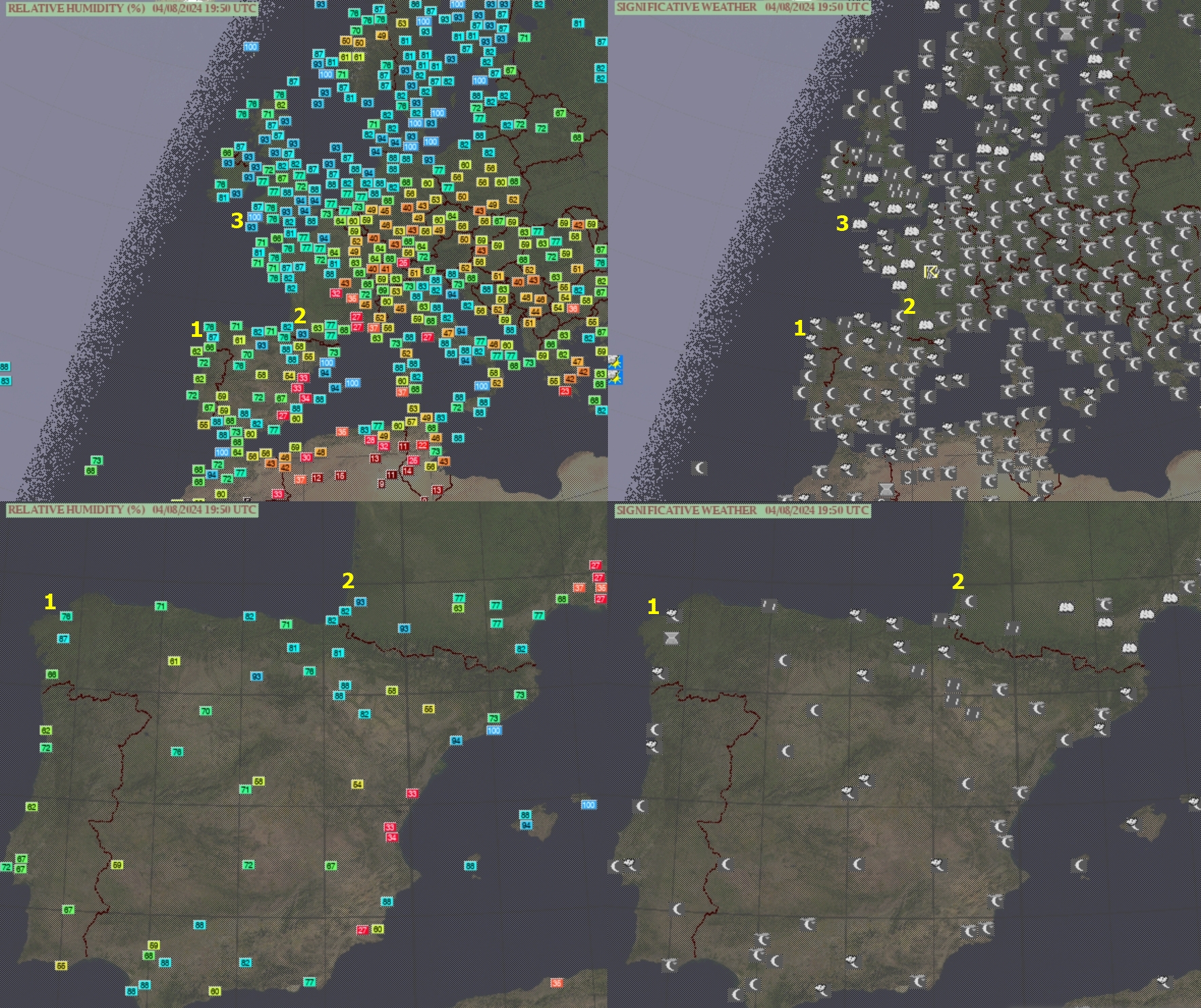 Great American Eclipse in Europe Ogimet data