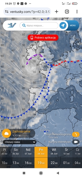 Weather prediction for western Europe on April 8, 2024 Ventusky