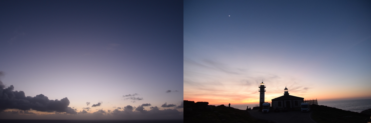 Twilight sky at solar direction, partial solar eclipse of April 8, 2024 Spain