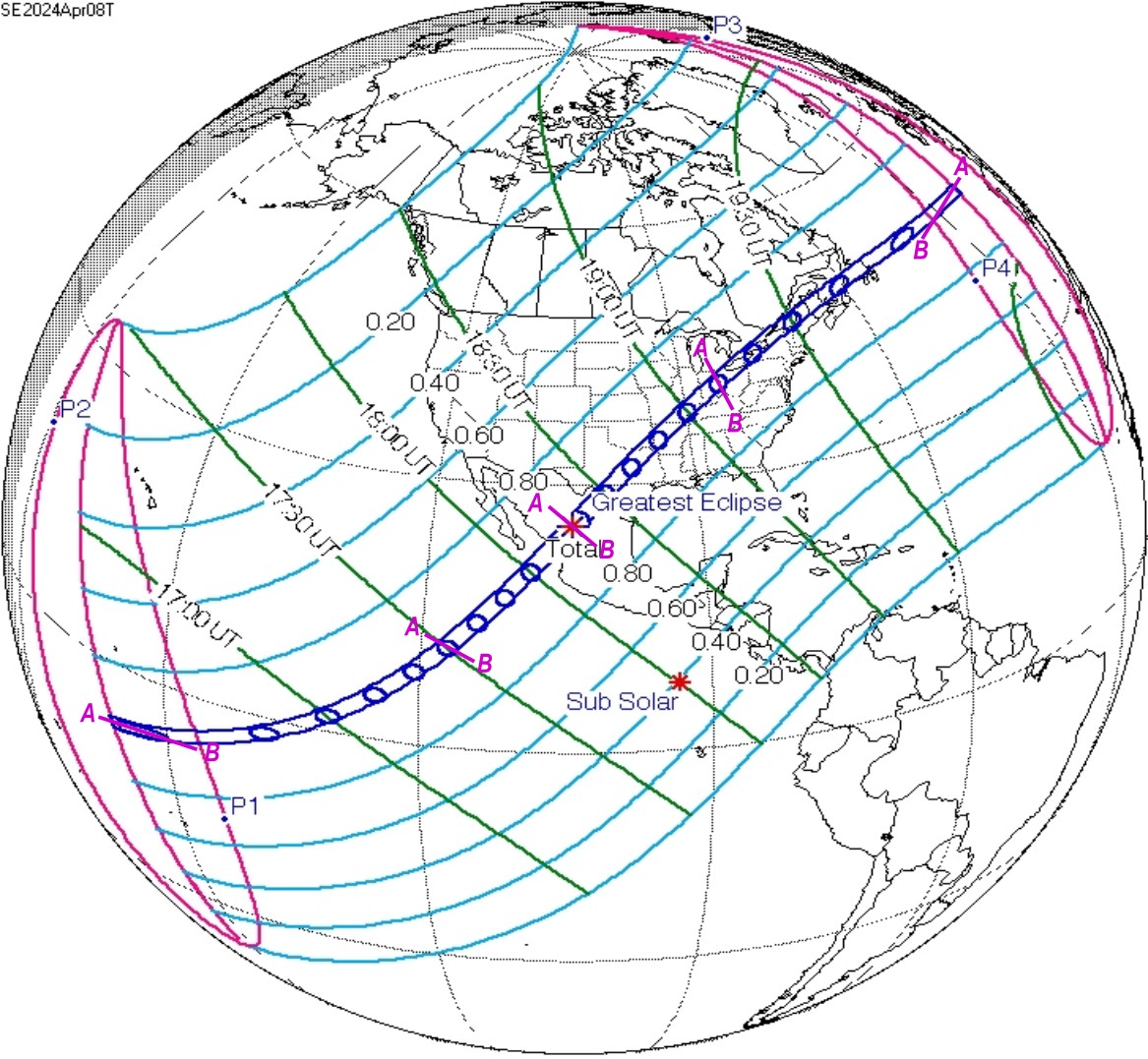 2024 total solar eclipse umbra axis