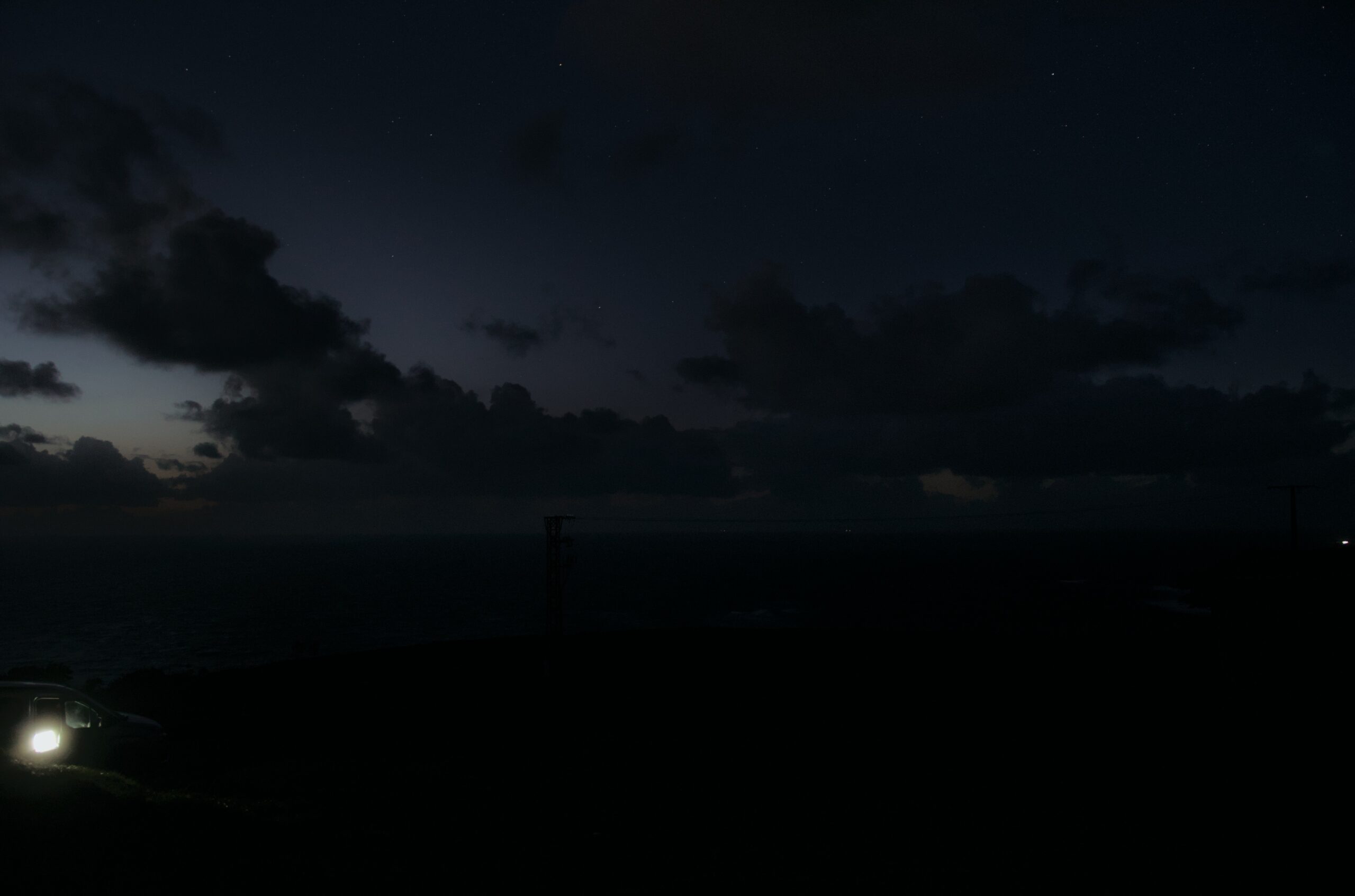 Solar eclipse below the horizon April 8, 2024 reddish band3